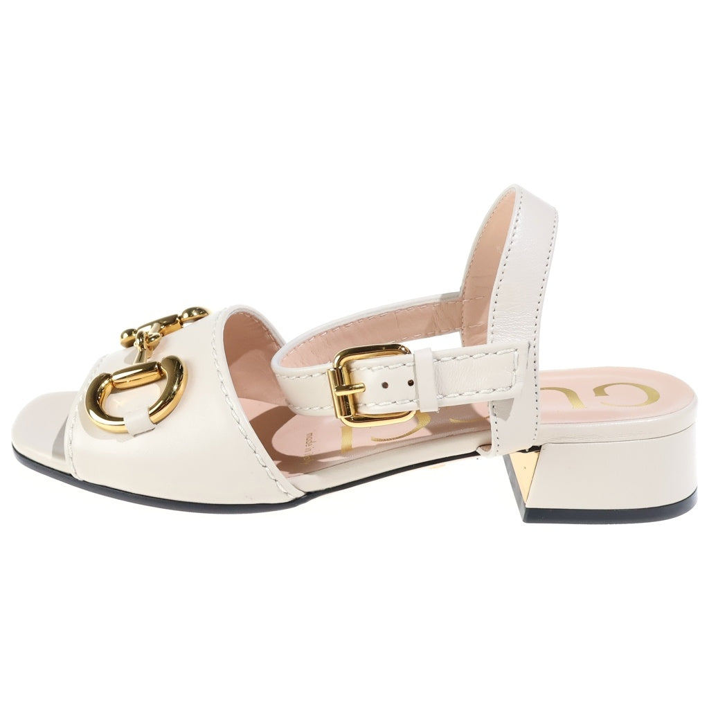 GUCCI(グッチ) ホースビット付きローヒールサンダル 655413 ホワイト レディース