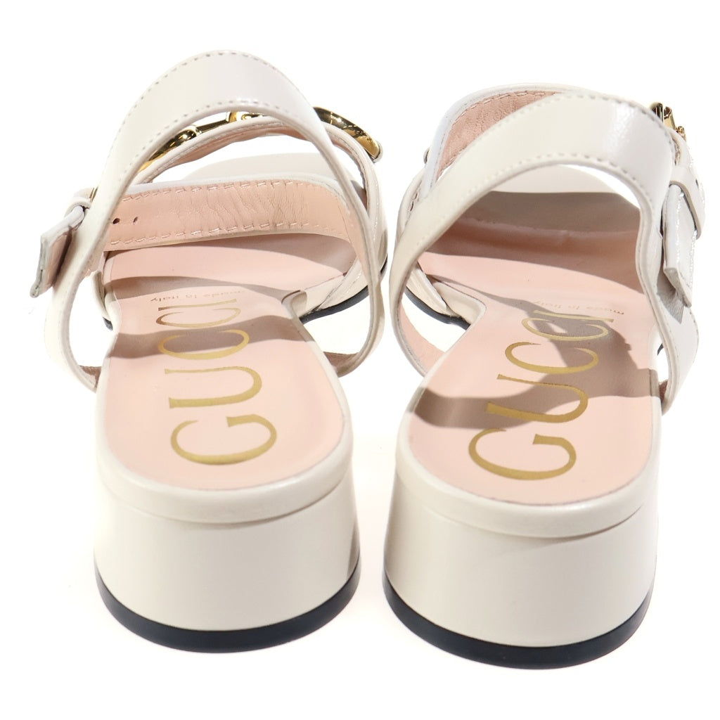 GUCCI(グッチ) ホースビット付きローヒールサンダル 655413 ホワイト レディース