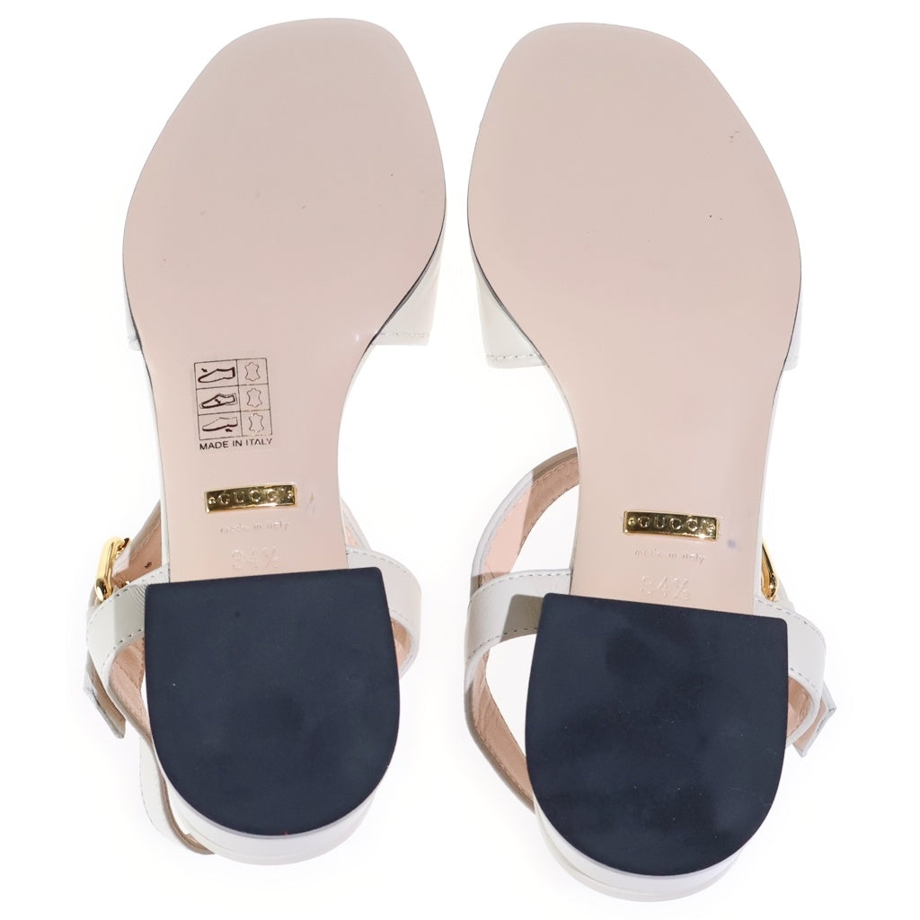 GUCCI(グッチ) ホースビット付きローヒールサンダル 655413 ホワイト レディース