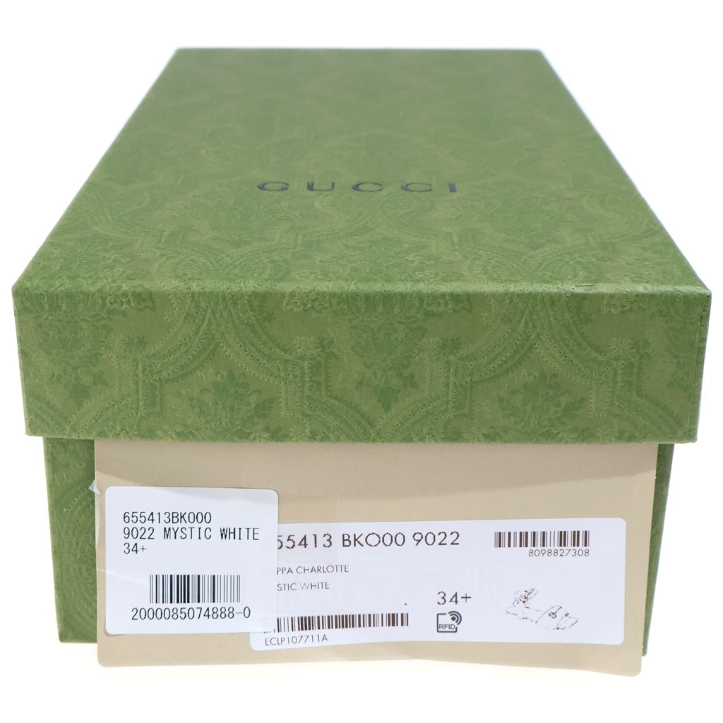 GUCCI(グッチ) ホースビット付きローヒールサンダル 655413 ホワイト レディース