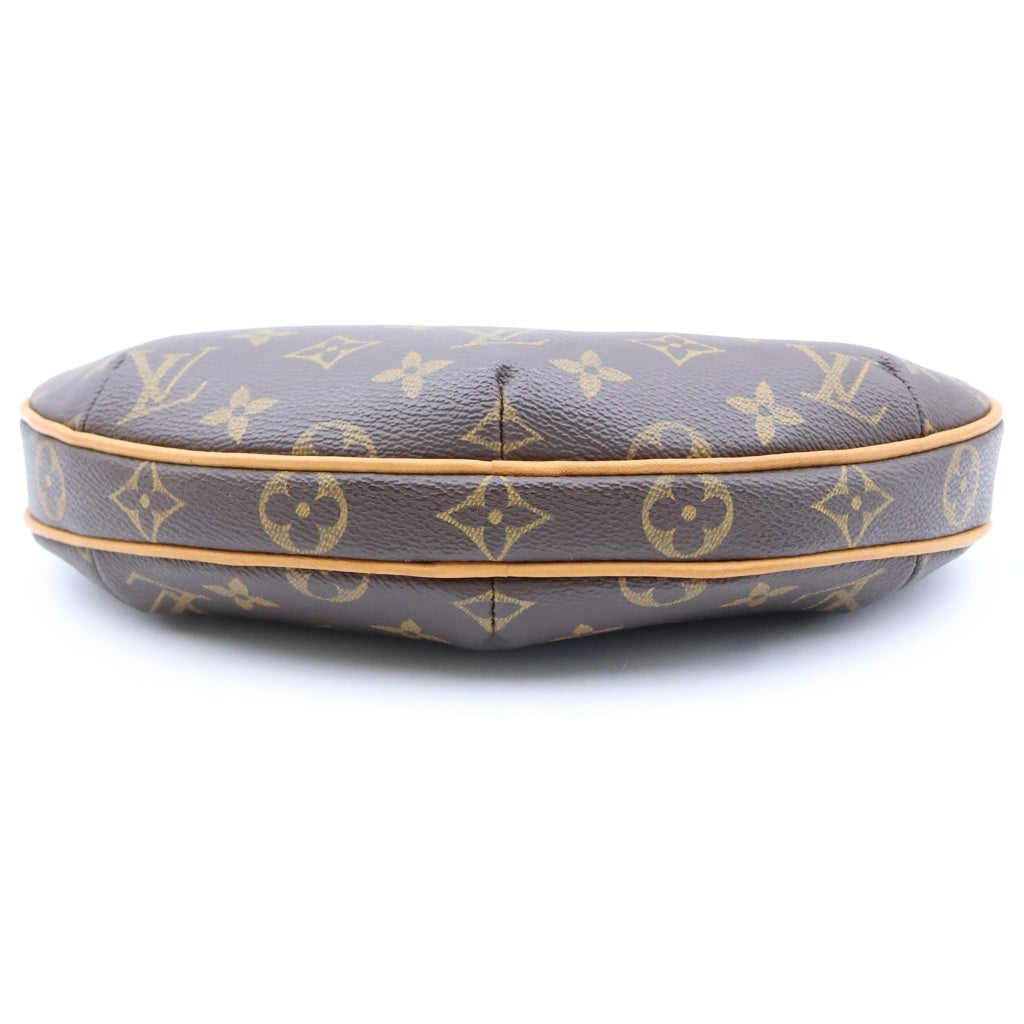 LOUIS VUITTON(ルイヴィトン) モノグラム ポシェットクロワッサン ショルダーバッグ ブラウン レザー×PVC M51510 ゴールド金具 レディース