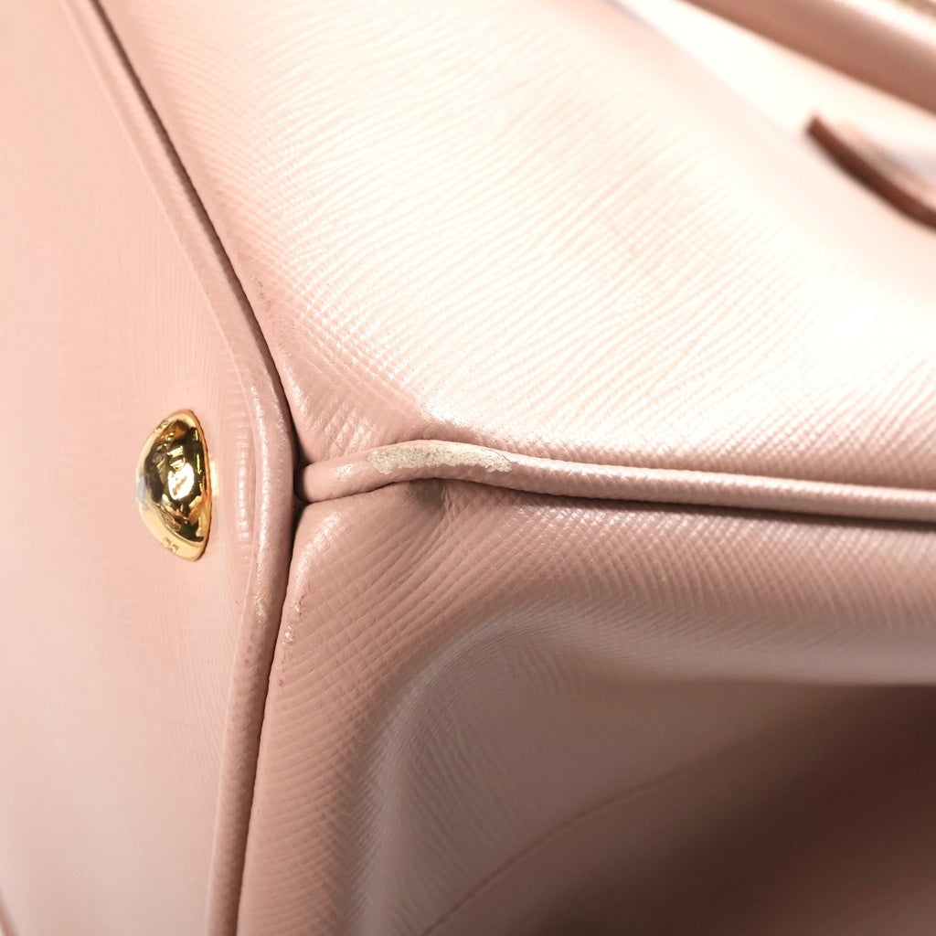 PRADA(プラダ) ガレリア ハンドバッグ ピンクベージュ レザー BN1874 ゴールド金具 レディース