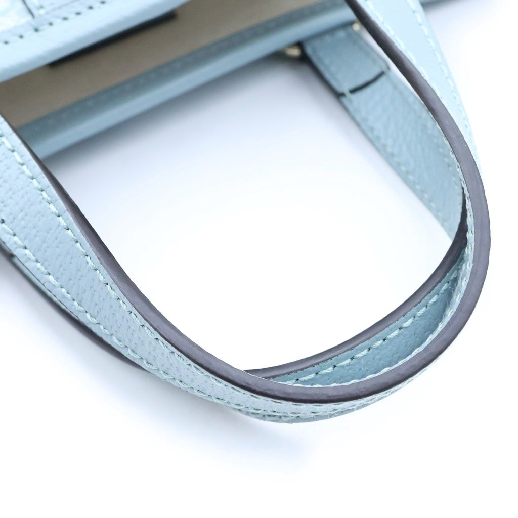 GUCCI(グッチ) GGスプリーム オフィディア スモール 2WAYハンドバッグ ショルダーバッグ トートバッグ ライトブルー レザー×PVC 811716 ゴールド金具 レディース