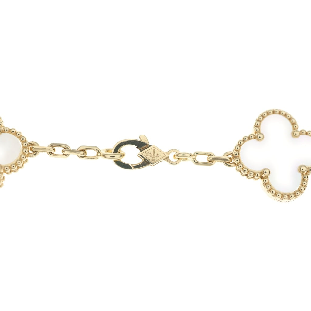 Van Cleef & Arpels(ヴァンクリーフアンドアーペル) ヴィンテージアルハンブラ 10Pモチーフ マザーオブパール ネックレス Au750YG イエローゴールド VCARA42800 レディース