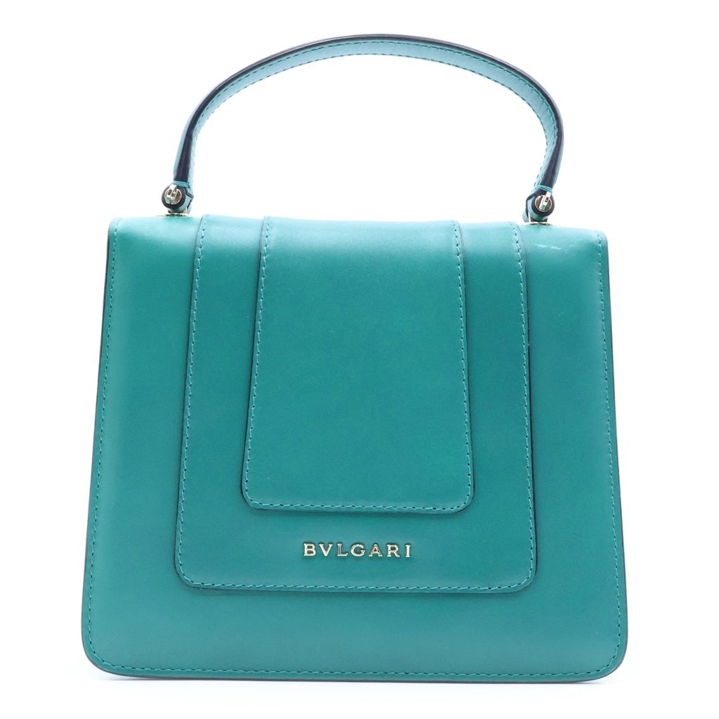 BVLGARI(ブルガリ) セルペンティ フォーエバー 2WAYハンドバッグ チェーンショルダーバッグ グリーン レザー ゴールド金具 レディース