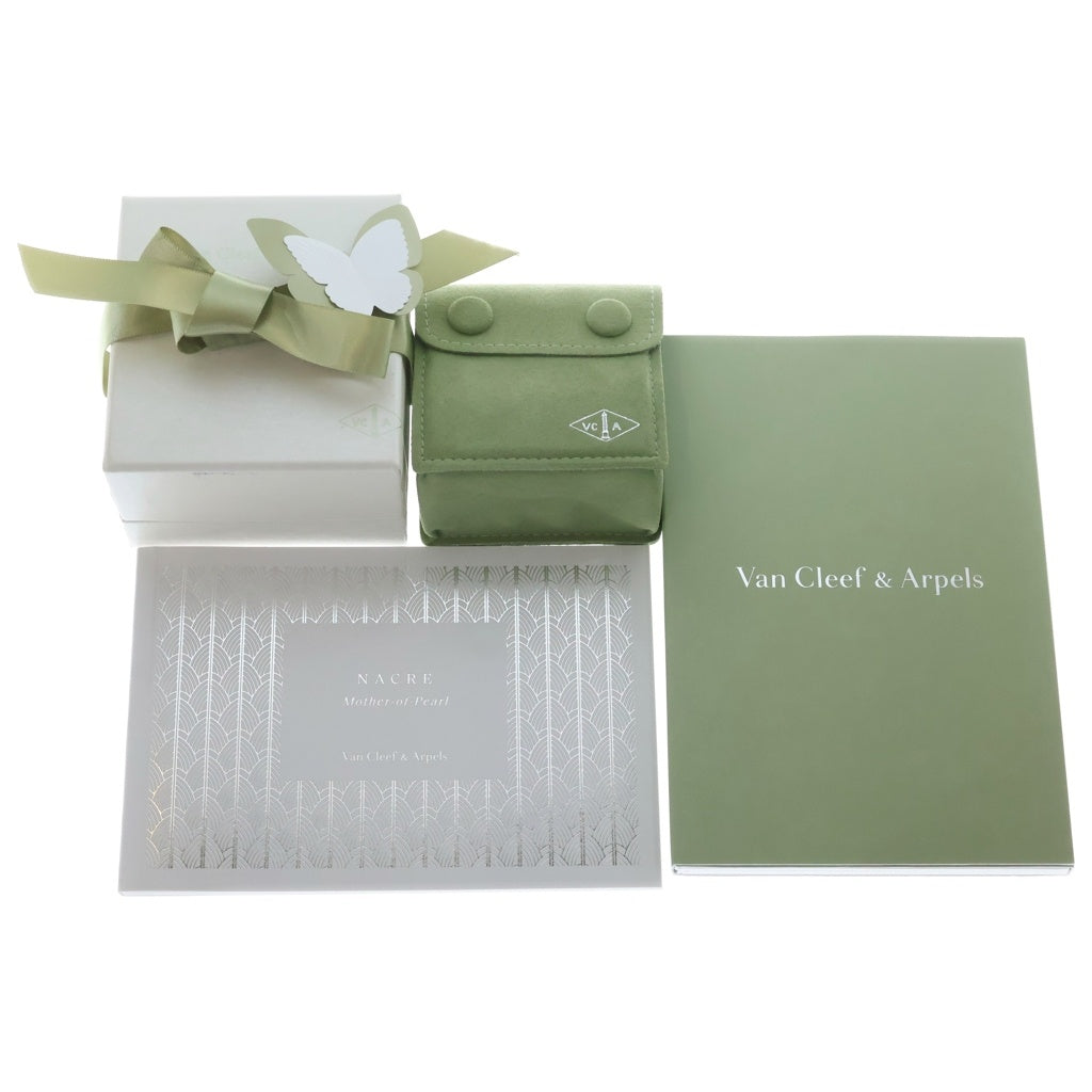 Van Cleef & Arpels(ヴァンクリーフアンドアーペル) ラッキーアルハンブラ タイガーアイ×マザーオブパール アントレ レ ドア リング Au750PG #51 VCARN05851 レディース