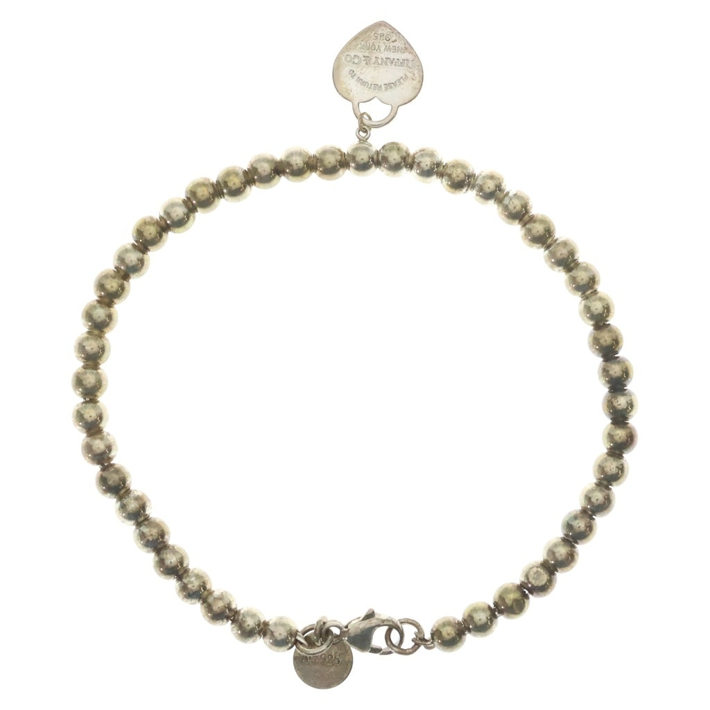 TIFFANY & Co.(ティファニー) リターン トゥ ティファニー ブレスレット ハート プレート ボールチェーン SV925 シルバー 5.3g レディース