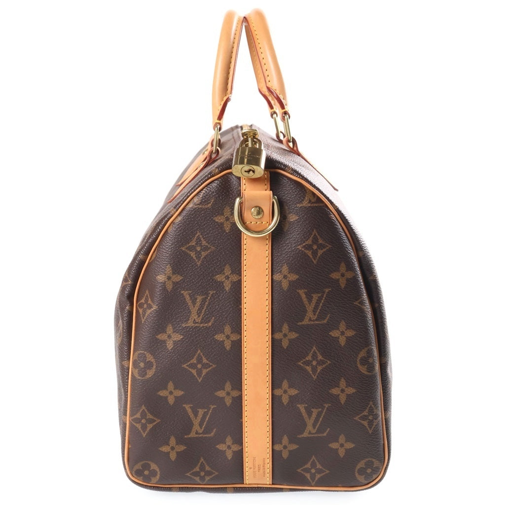 LOUIS VUITTON(ルイヴィトン) モノグラム スピーディ35バンドリエール 2WAYハンドバッグ ショルダーバッグ ブラウン レザー×PVC M46981 ゴールド金具 レディース