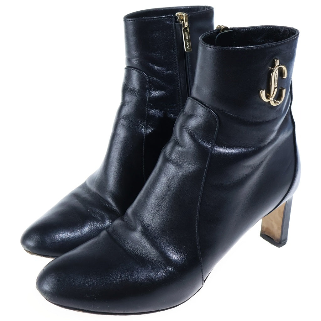 JIMMY CHOO(ジミーチュウ) サイドジップレザーアンクルブーツ ブラック レディース