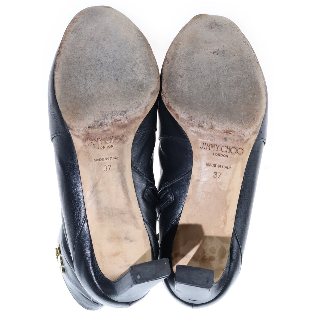 JIMMY CHOO(ジミーチュウ) サイドジップレザーアンクルブーツ ブラック レディース