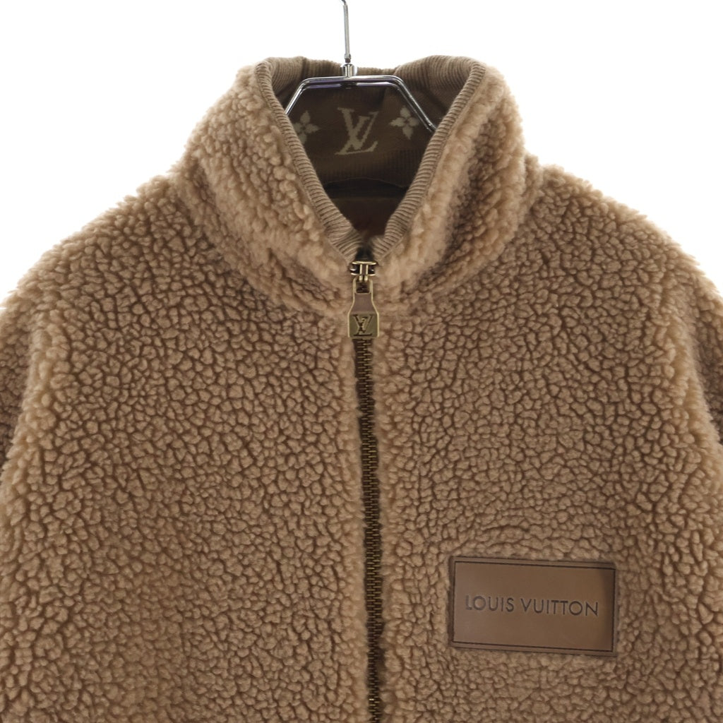 LOUIS VUITTON(ルイヴィトン) レザーワッペン フリース ジャケット ウール ポリエステル ブラウン RM251MJ