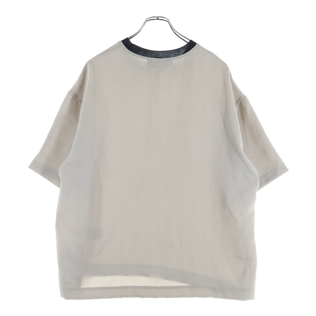 CULLNI(クルニ) プリーツTシャツ ベージュ×ブラック ポリエステル