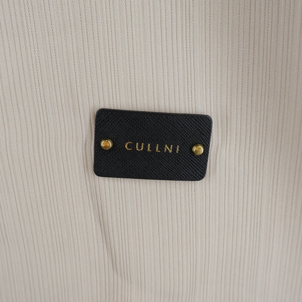CULLNI(クルニ) プリーツTシャツ ベージュ×ブラック ポリエステル