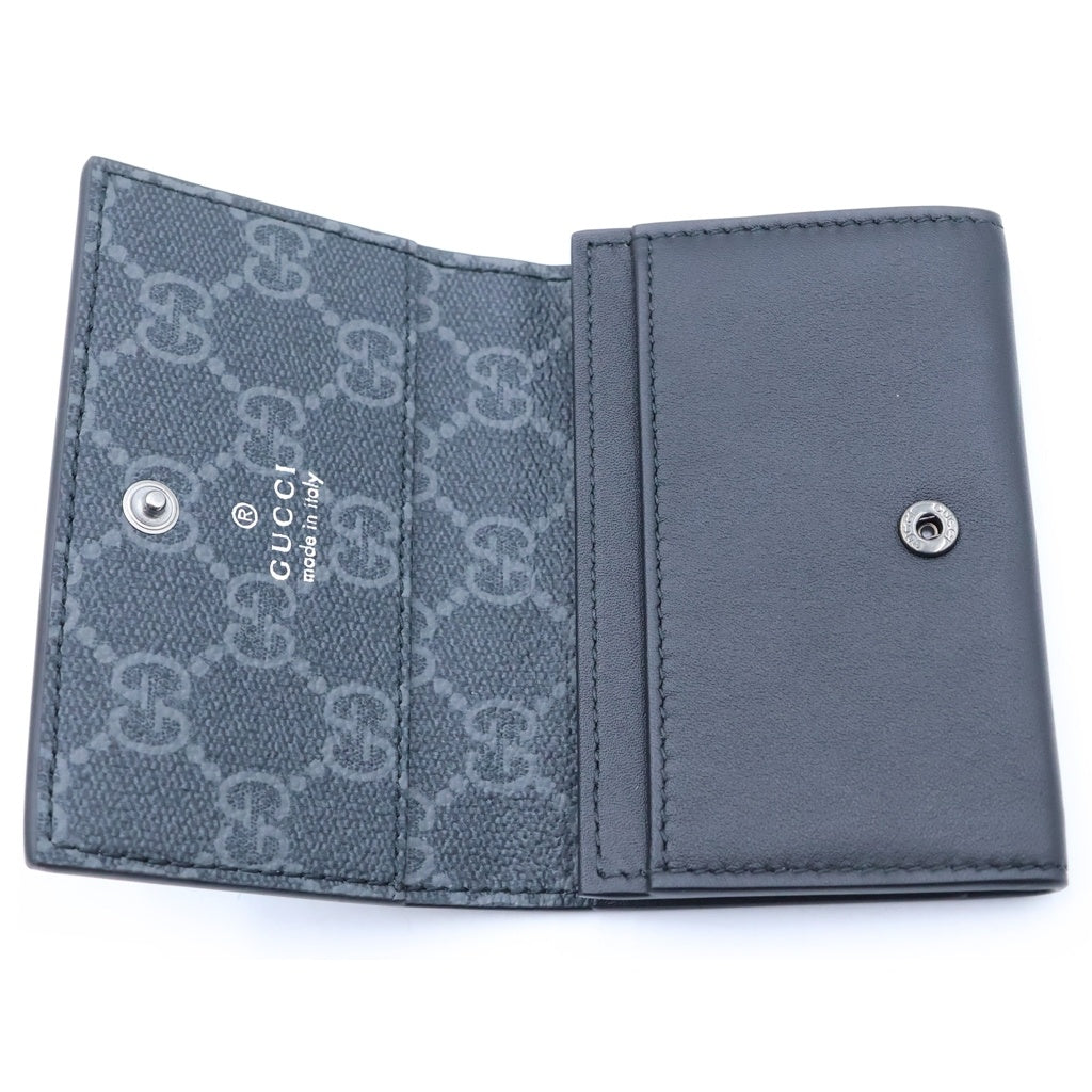 GUCCI(グッチ) GGスプリーム カードケース 名刺入れ PVCレザー ブラック 818956 レディース