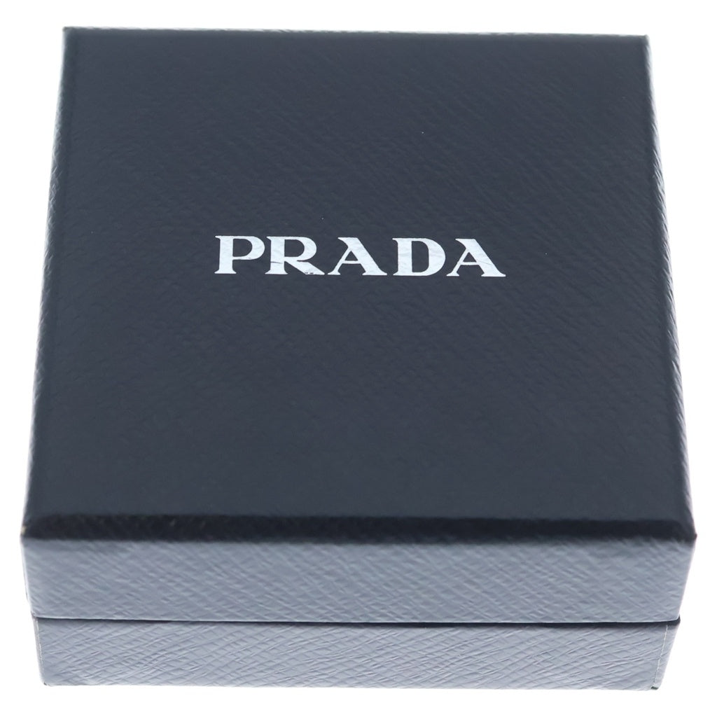PRADA(プラダ) トライアングルロゴ キーチャーム キーホルダー シルバー×ゴールド GP レディース