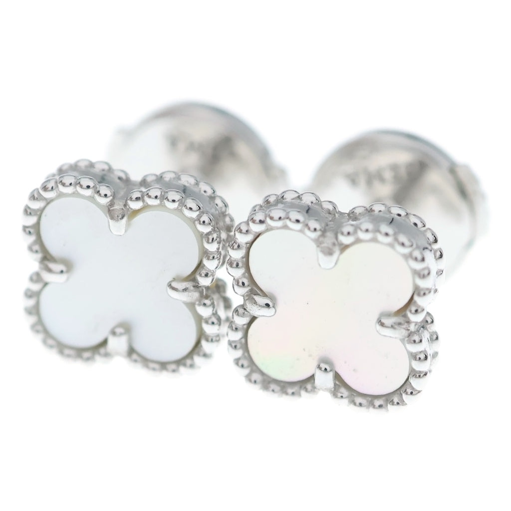 Van Cleef & Arpels(ヴァンクリーフアンドアーペル) スウィートアルハンブラ マザーオブパール ホワイトゴールド ピアス Au750WG VCARG12000 レディース