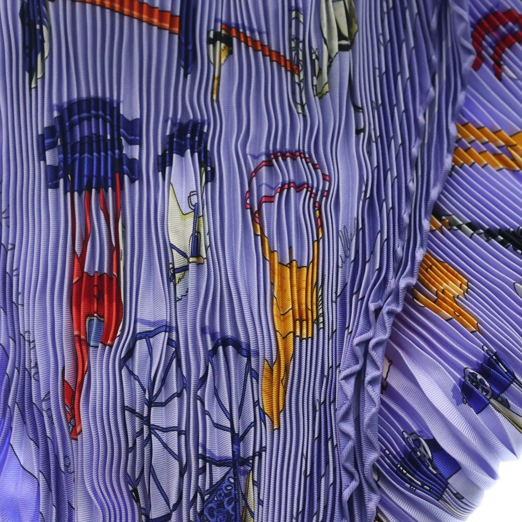 HERMES(エルメス) プリーツカレ お馬の話をして スカーフ パープル レディース