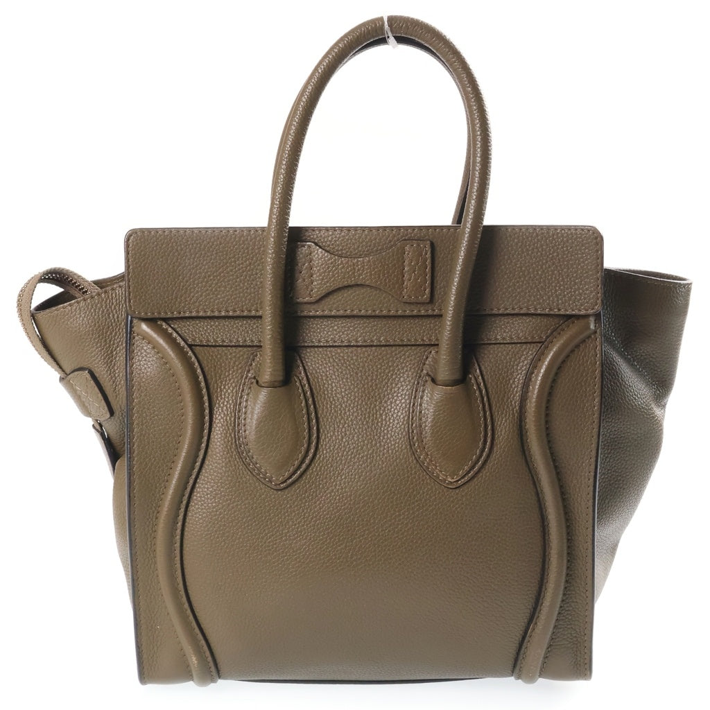 CELINE(セリーヌ) ラゲージ マイクロ ハンドバッグ オリーブ カーキグリーン レザー ゴールド金具 レディース