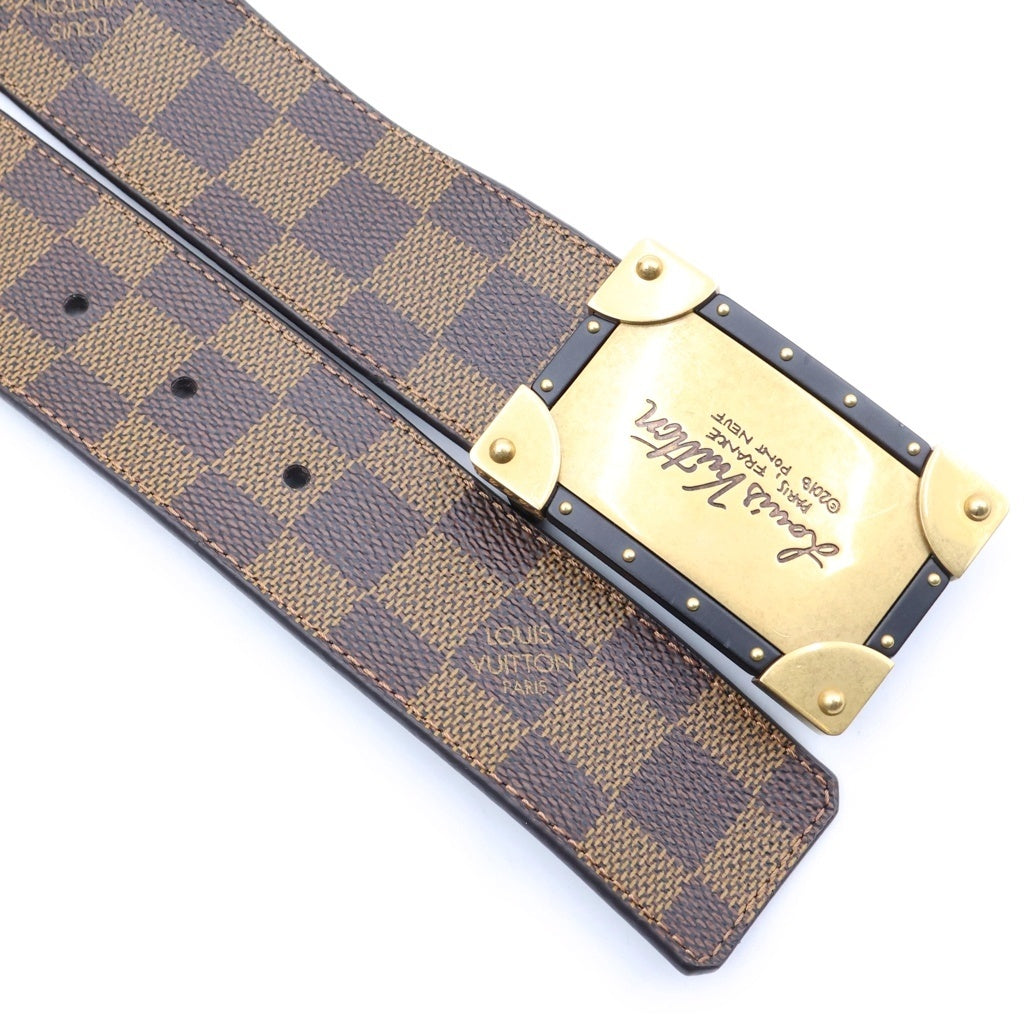 LOUIS VUITTON(ルイヴィトン) ダミエ サンチュール・ネオ トランク レザーベルト ブラウン M0185 ゴールド金具