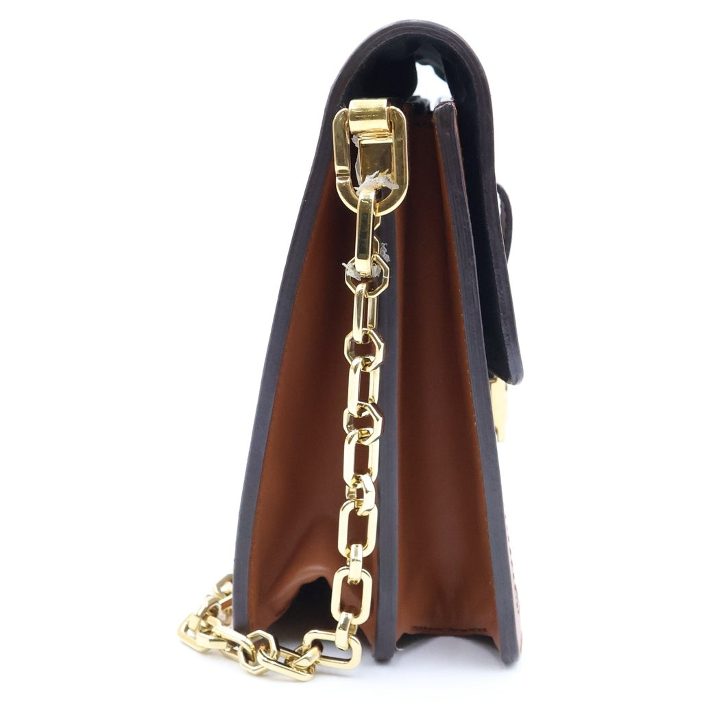 LOUIS VUITTON(ルイヴィトン) モノグラムリバース ドーフィーヌMM 2WAYハンドバッグ ショルダーバッグ ブラウン レザー×PVC M45958 ゴールド金具 レディース