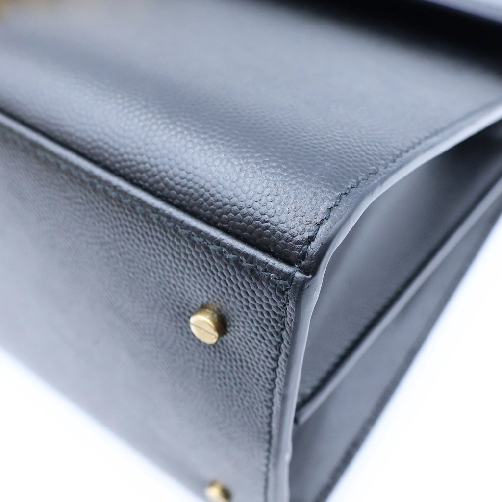 SAINT LAURENT PARIS(サンローランパリ) カサンドラ トップハンドル ハンドバック 2wayショルダー レザー ブラック 623931 レディース