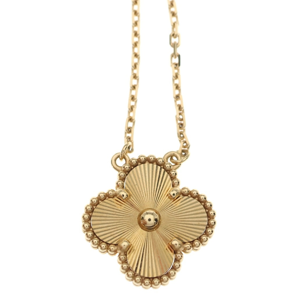 Van Cleef & Arpels(ヴァンクリーフアンドアーペル) ヴィンテージアルハンブラ ギヨシェ ネックレス イエローゴールド Au750YG VCARP4KL00 レディース