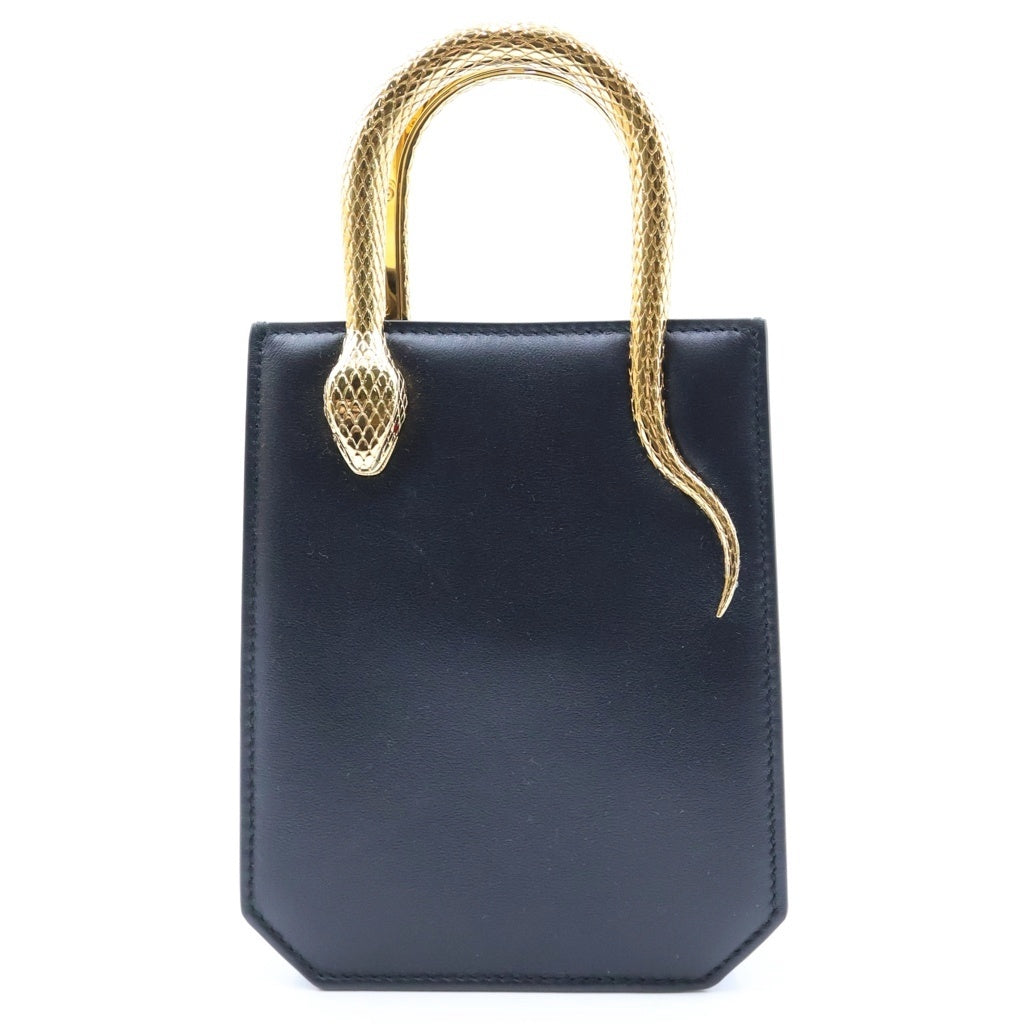 BVLGARI(ブルガリ) セルペンティーヌ トートバック 2wayショルダー レザー ブラック 292110 レディース