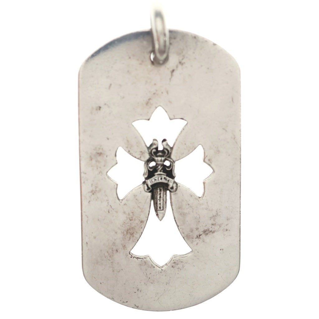CHROME HEARTS(クロムハーツ) D TAG LRG CO CRS カットアウトクロス ダガードッグタグ ラージ ペンダントトップ シルバー