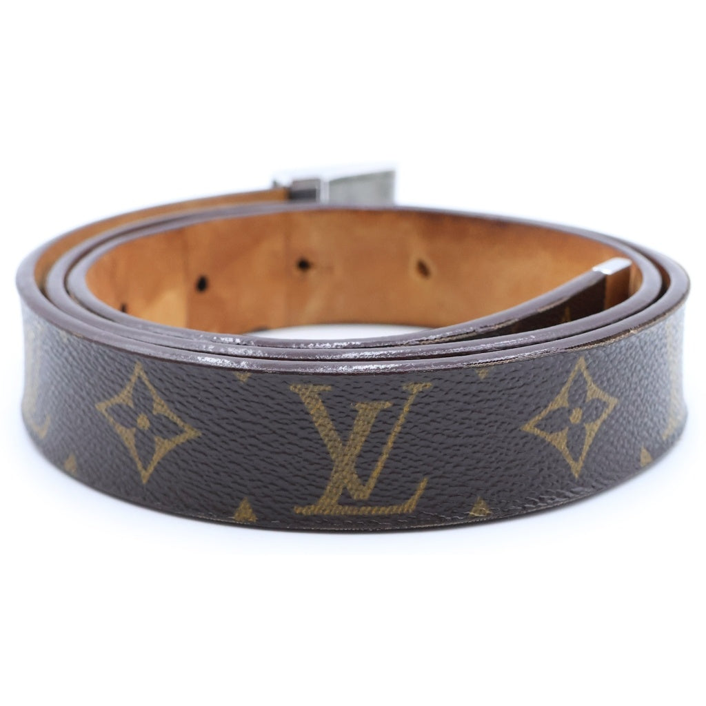 LOUIS VUITTON(ルイヴィトン) モノグラム サンチュール ベルト シルバー金具 レザー ブラウン M6801