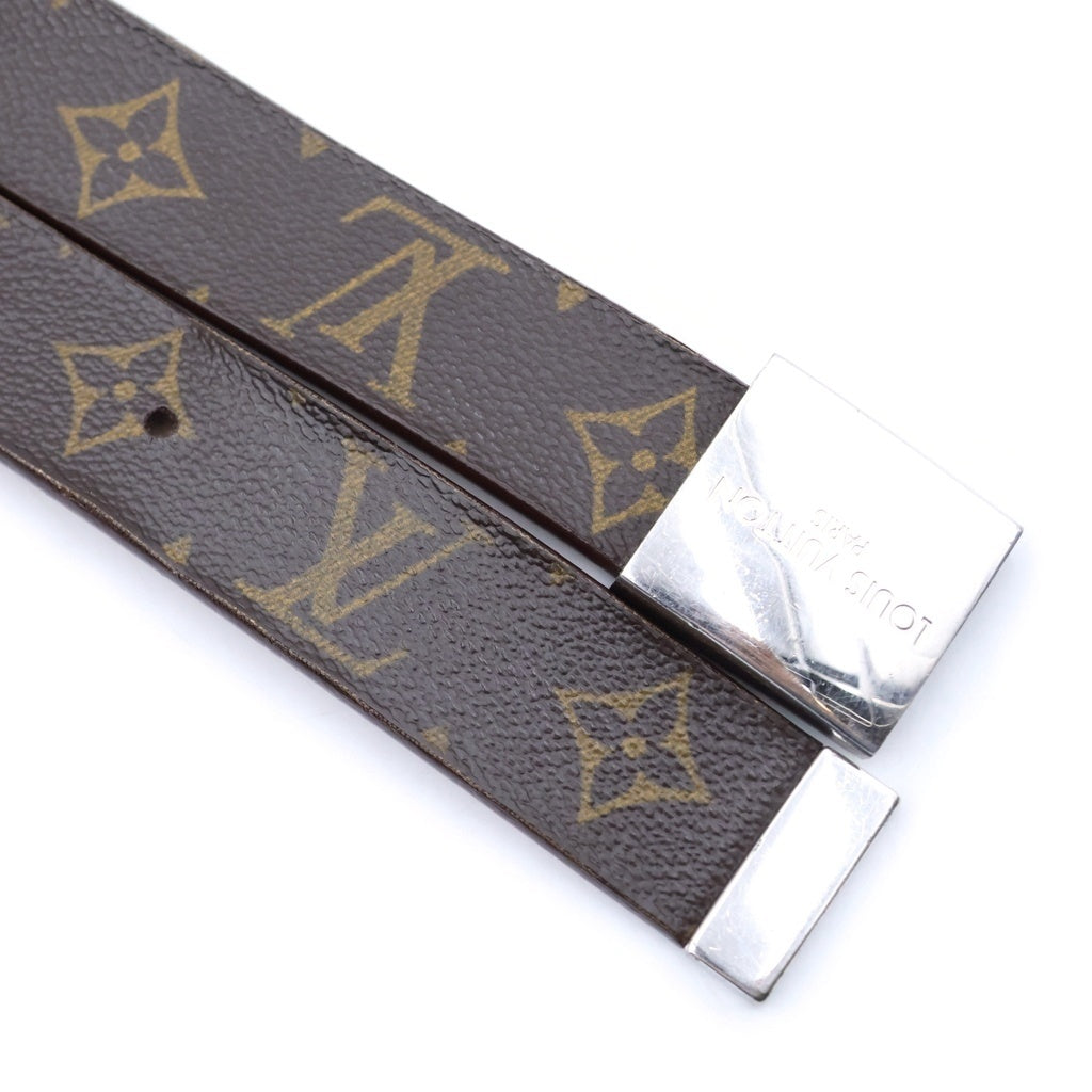 LOUIS VUITTON(ルイヴィトン) モノグラム サンチュール ベルト シルバー金具 レザー ブラウン M6801