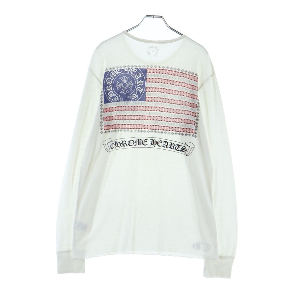 CHROME HEARTS(クロムハーツ) THERMAL サーマル アームロゴ ロング スリーブ カットソー 長袖 メッシュ ホワイト