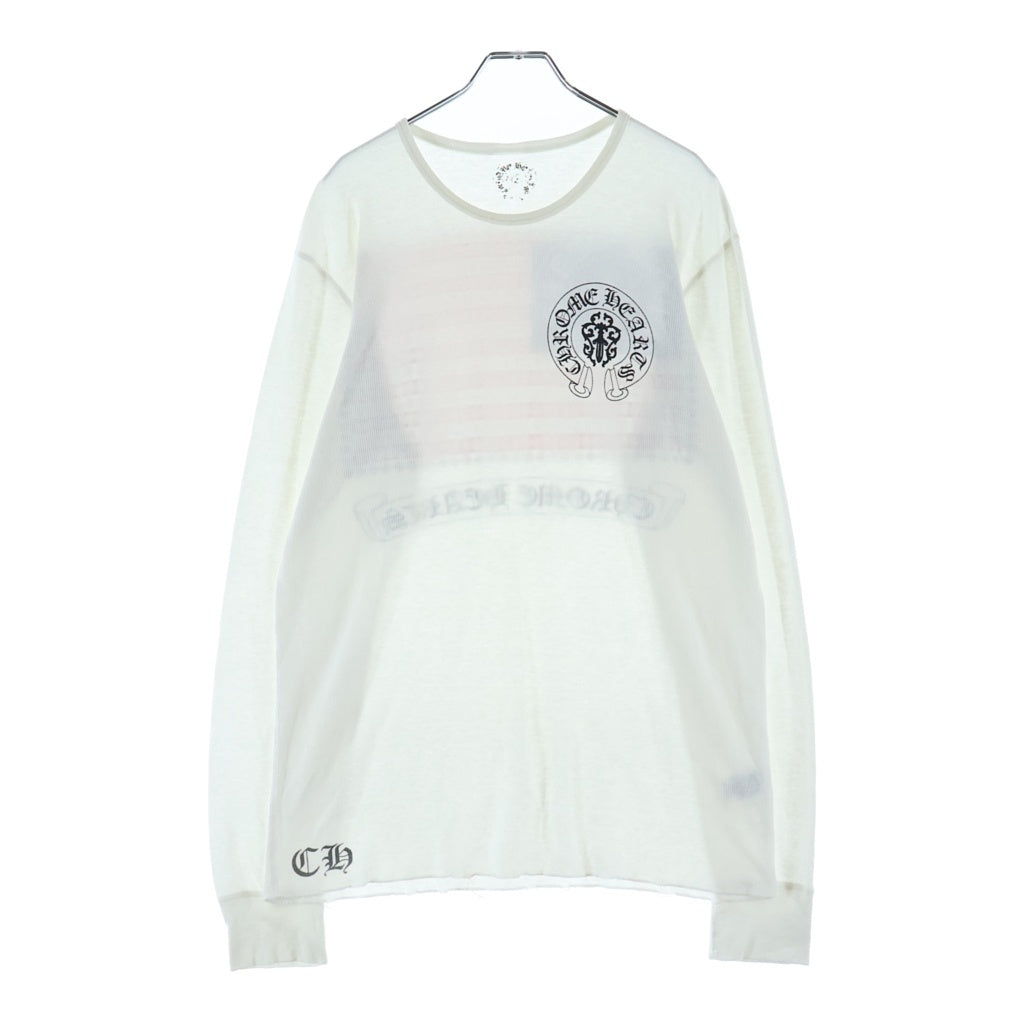 CHROME HEARTS(クロムハーツ) THERMAL サーマル アームロゴ ロング スリーブ カットソー 長袖 メッシュ ホワイト