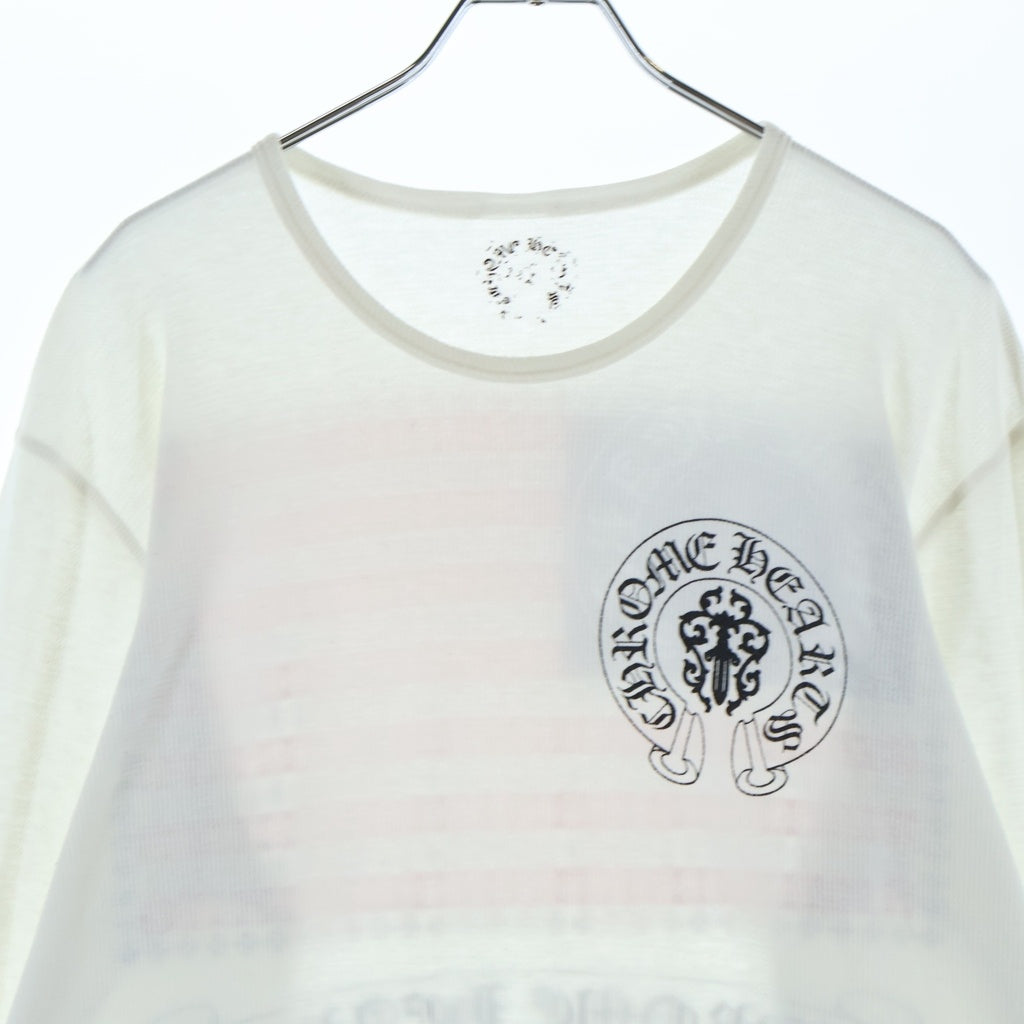 CHROME HEARTS(クロムハーツ) THERMAL サーマル アームロゴ ロング スリーブ カットソー 長袖 メッシュ ホワイト