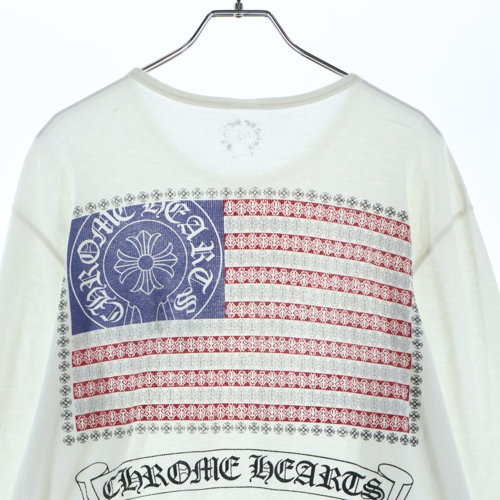 CHROME HEARTS(クロムハーツ) THERMAL サーマル アームロゴ ロング スリーブ カットソー 長袖 メッシュ ホワイト