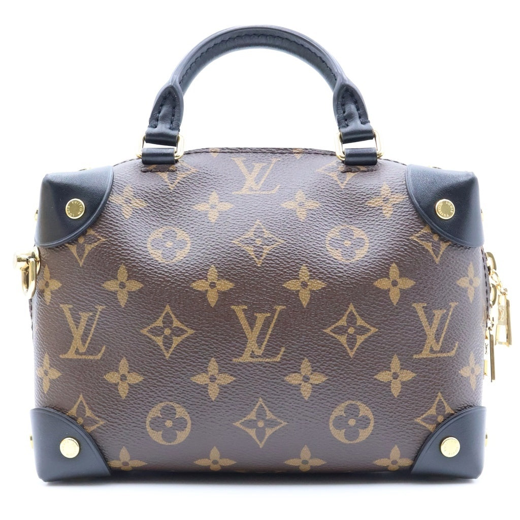 LOUIS VUITTON(ルイヴィトン) モノグラムキャンバス プティット・マル スープル 2WAYハンドバッグ チェーンショルダーバッグ ブラウン×ノワール レザー×PVC M45571 ゴールド金具 レディース