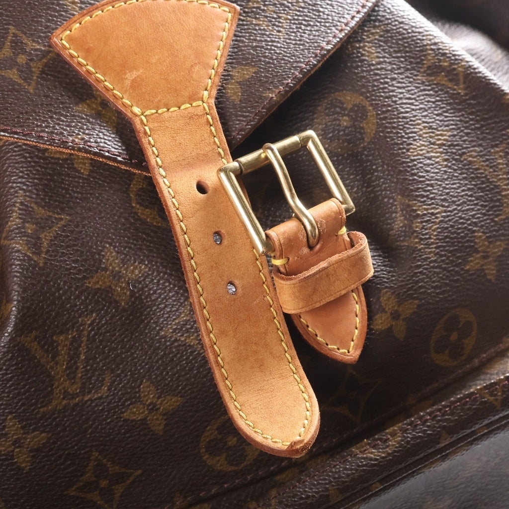 LOUIS VUITTON(ルイヴィトン) モノグラム モンスリGM リュックサック バックパック ブラウン レザー×PVC M51135 ゴールド金具 レディース