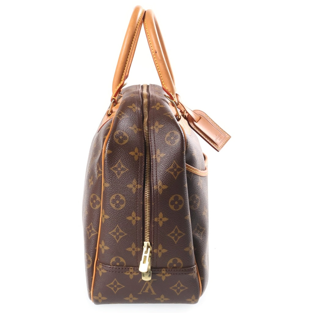 LOUIS VUITTON(ルイヴィトン) モノグラム ドーヴィル ハンドバッグ ブラウン レザー×PVC M47270 ゴールド金具 レディース