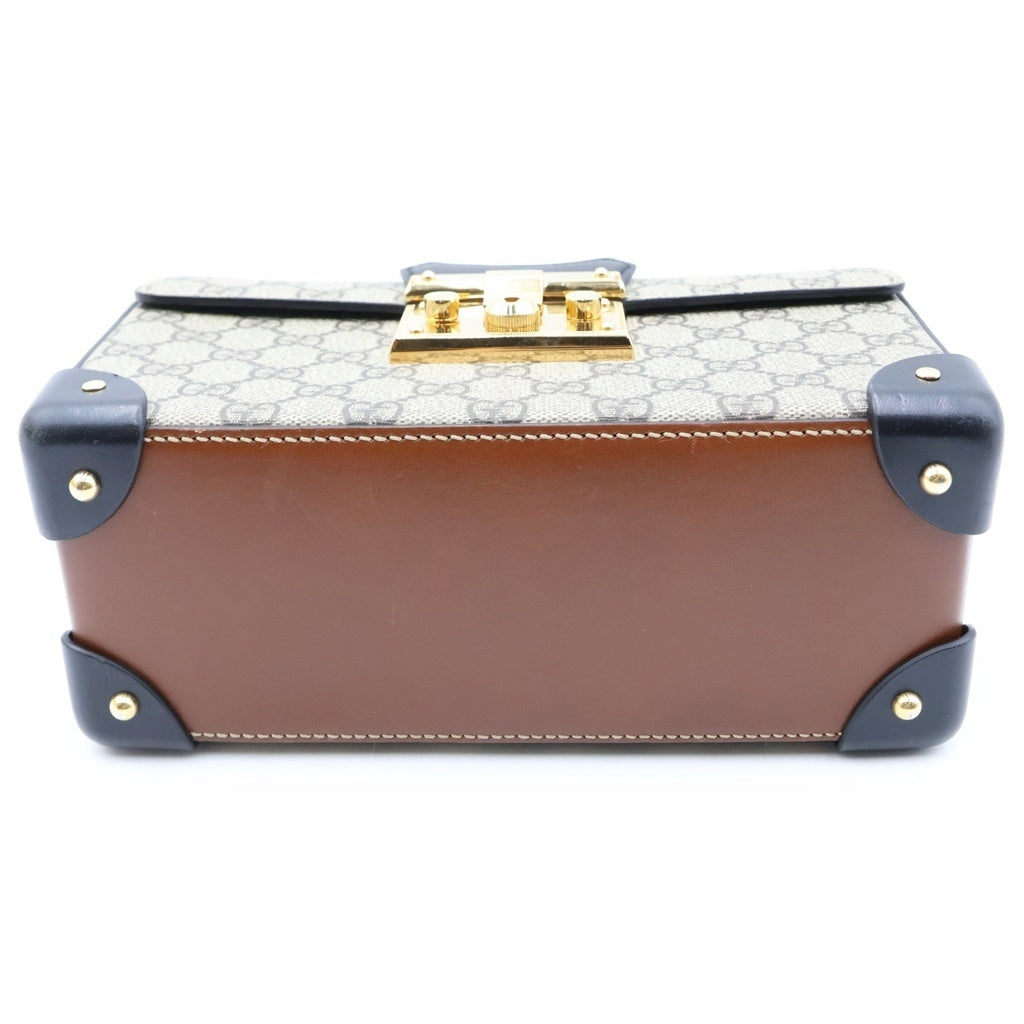 GUCCI(グッチ) GGスモール バンブー パドロック 2WAYチェーンショルダーバッグ ハンドバッグ ベージュ PVCレザー 603221 ゴールド金具 レディース