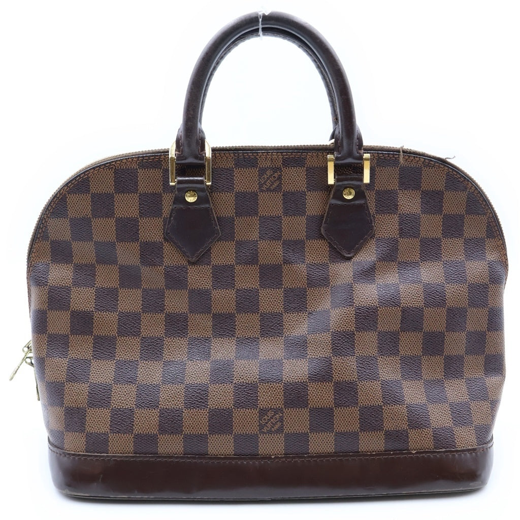 LOUIS VUITTON(ルイヴィトン) ダミエ アルマPM ハンドバッグ ブラウン レザー×PVC N53151 ゴールド金具 レディース