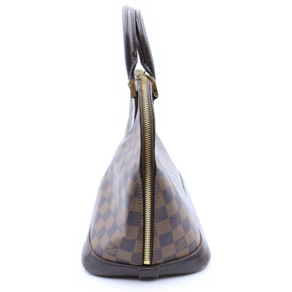 LOUIS VUITTON(ルイヴィトン) ダミエ アルマPM ハンドバッグ ブラウン レザー×PVC N53151 ゴールド金具 レディース