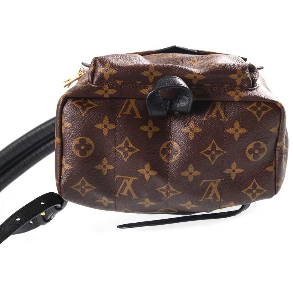 LOUIS VUITTON(ルイヴィトン) モノグラム パームスプリングスMINI リュックサック バックパック ミニバッグ ブラウン×ブラック レザー×PVC M44873 ゴールド金具 レディース