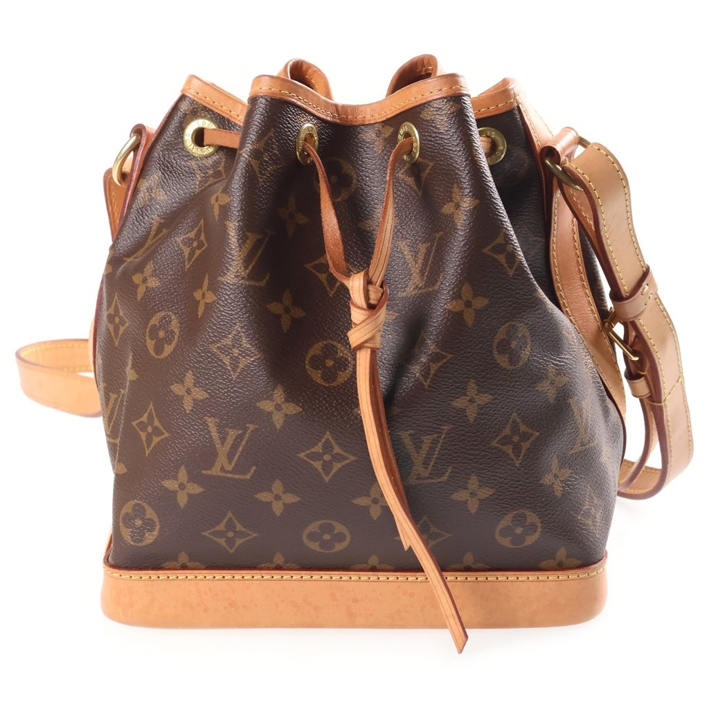 LOUIS VUITTON(ルイヴィトン) モノグラム ノエBB ショルダーバッグ ブラウン レザー×PVC M46983 ゴールド金具 レディース