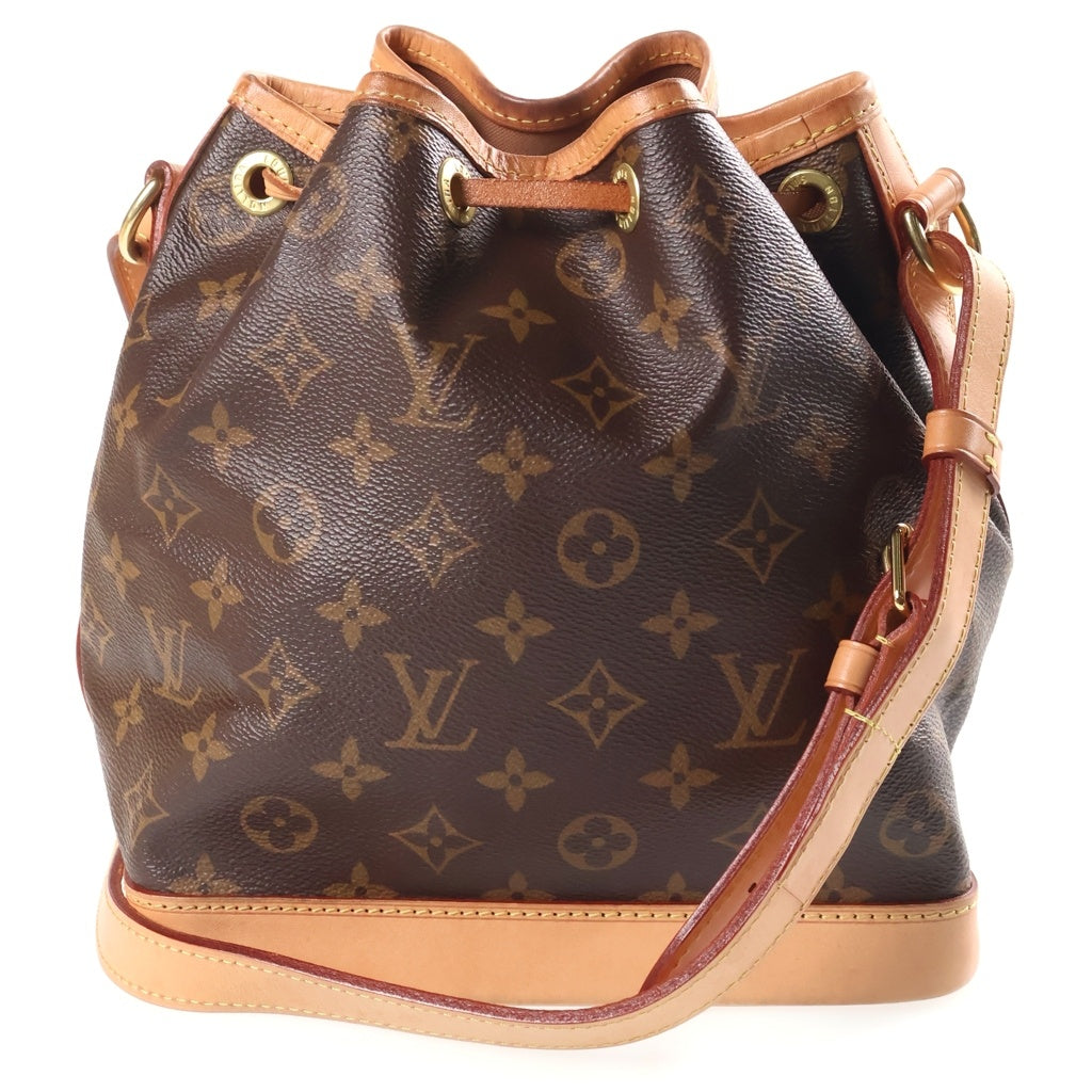 LOUIS VUITTON(ルイヴィトン) モノグラム ノエBB ショルダーバッグ ブラウン レザー×PVC M46983 ゴールド金具 レディース