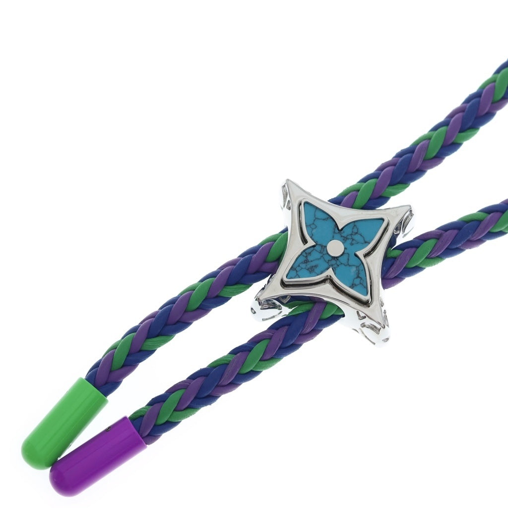 LOUIS VUITTON(ルイヴィトン) コリエ ボロ モノグラム ビッグ パーティー ネックレス ループタイ ネックストラップ チョーカー ターコイズ M01046