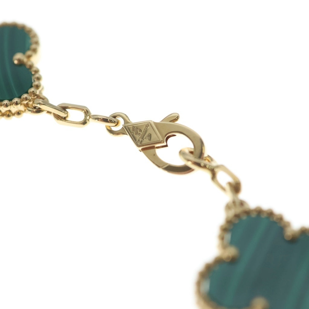 Van Cleef & Arpels(ヴァンクリーフアンドアーペル) ヴィンテージアルハンブラ 5モチーフ マラカイト ブレスレット グリーン×イエローゴールド Au750YG VCARL80900 レディース