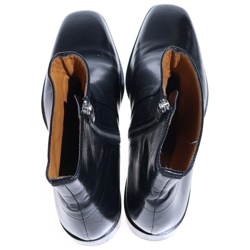 alfredoBANNISTER(アルフレッドバニスター) Side Zip Ankle Boots サイドジップ アンクルブーツ シューズ 革靴 レザー スクエアトゥ ブラック