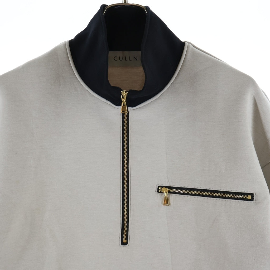 CULLNI(クルニ) HALF ZIP PULLOVER STUDIOUS別注 ハーフジッププルオーバースウェット セーター グレー CU-011-ST