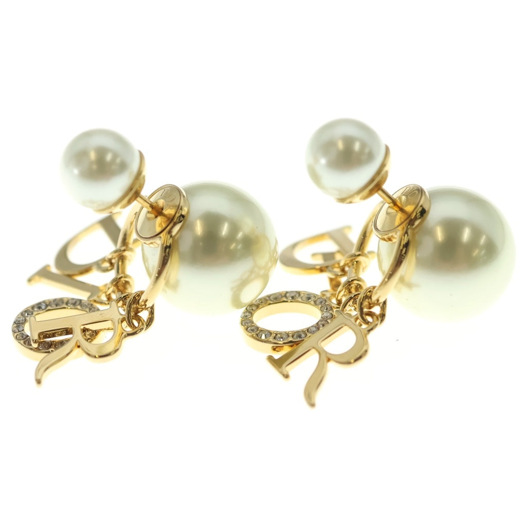 DIOR(ディオール) トライバル ロゴラインストーン パールピアス ゴールド E1411TRICY_D301 レディース