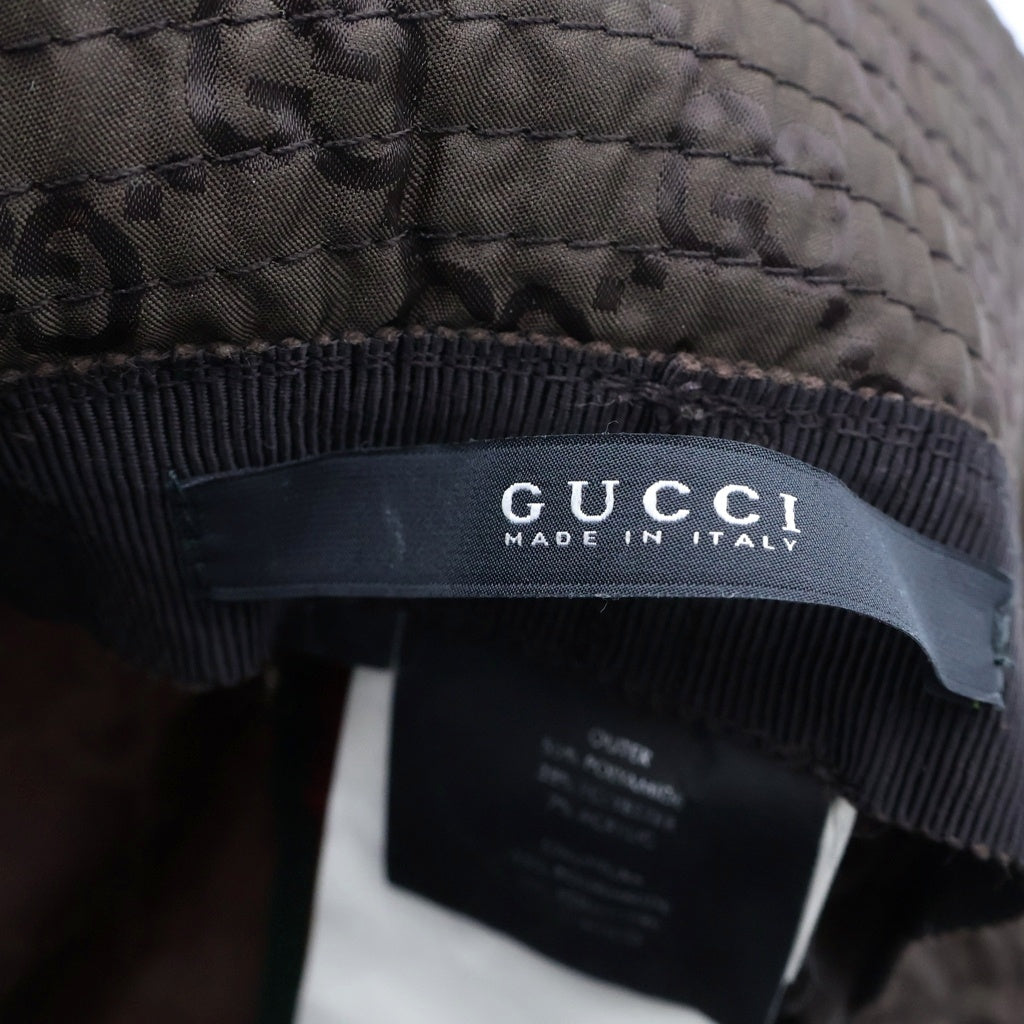 GUCCI(グッチ) GG柄 ポータブルハット ブラウン ナイロン 233940 FJ70N