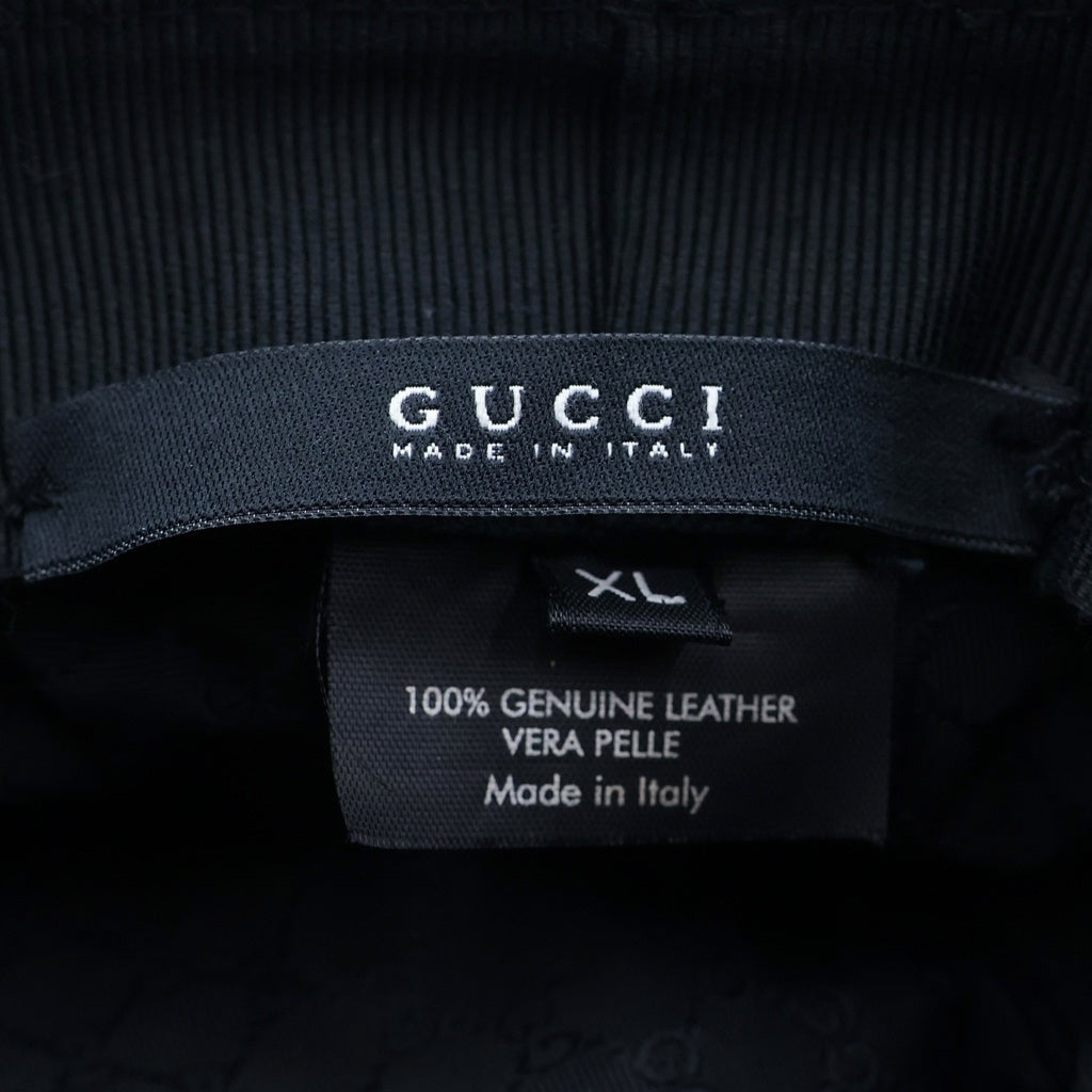 GUCCI(グッチ) ■GG金具 ハット レザー 黒